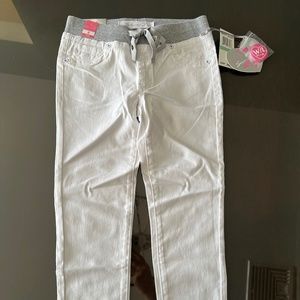 Seven7 NEW Girl's Knit Waist Ankle Skinny Jeans White Size 8 Ankle Length